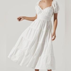 Cinched Bust Dress in White